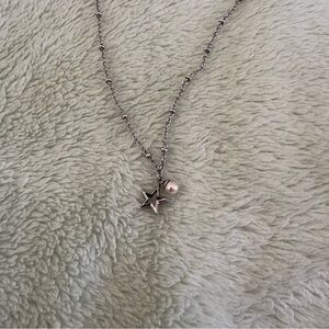 Majorica Silver Star and Pearl Rockstar Necklace